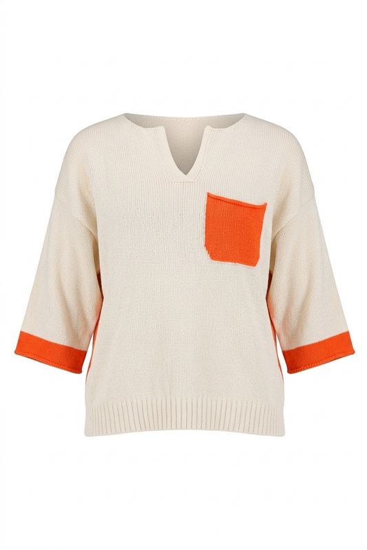 Marcella Color Contrast Front Pocket ECOTEC Sweater