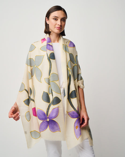 Valentina Hand Painted Premium Cashmere Wrap (W304P)