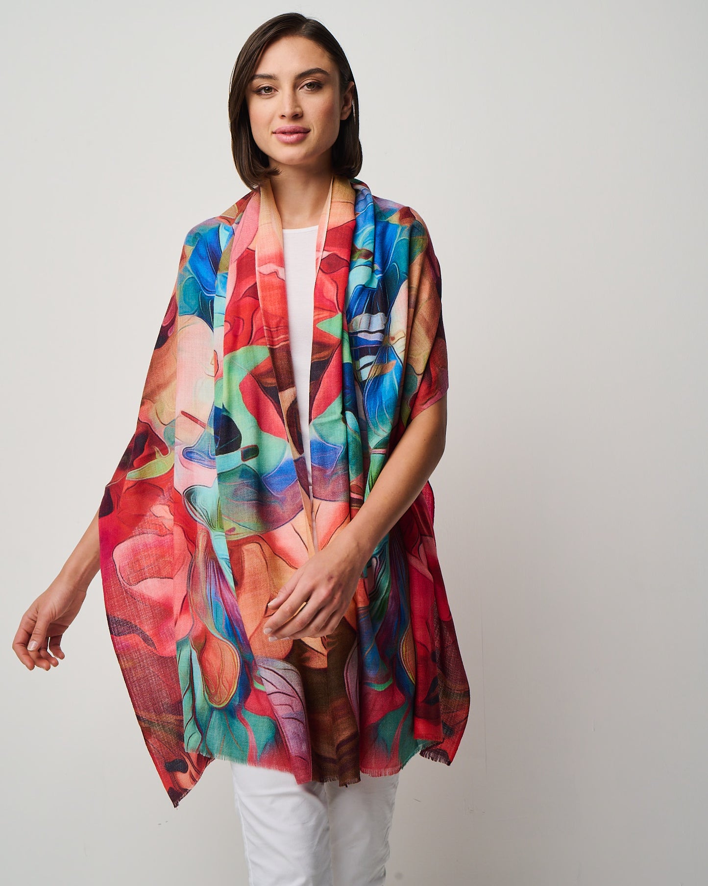 Valentina Hand Painted Premium Cashmere Wrap (W304P)