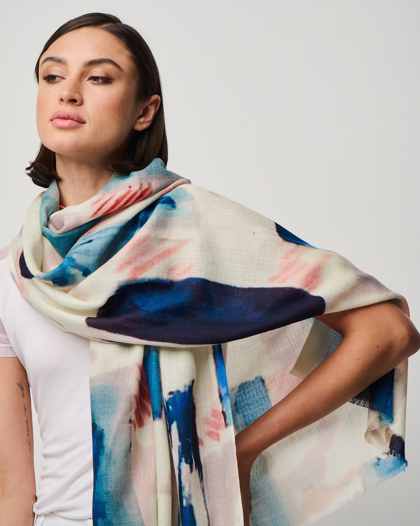Valentina Hand Painted Premium Cashmere Wrap (W304P)