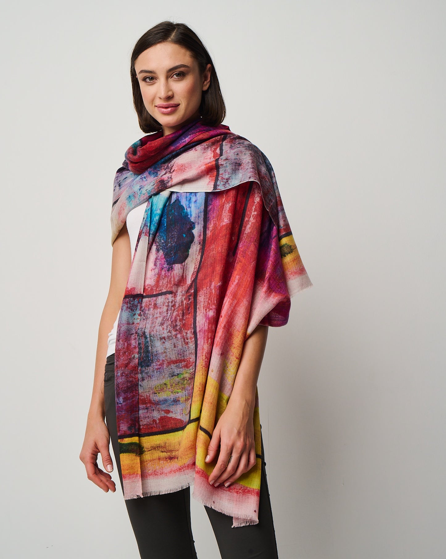Valentina Hand Painted Premium Cashmere Wrap (W304P)