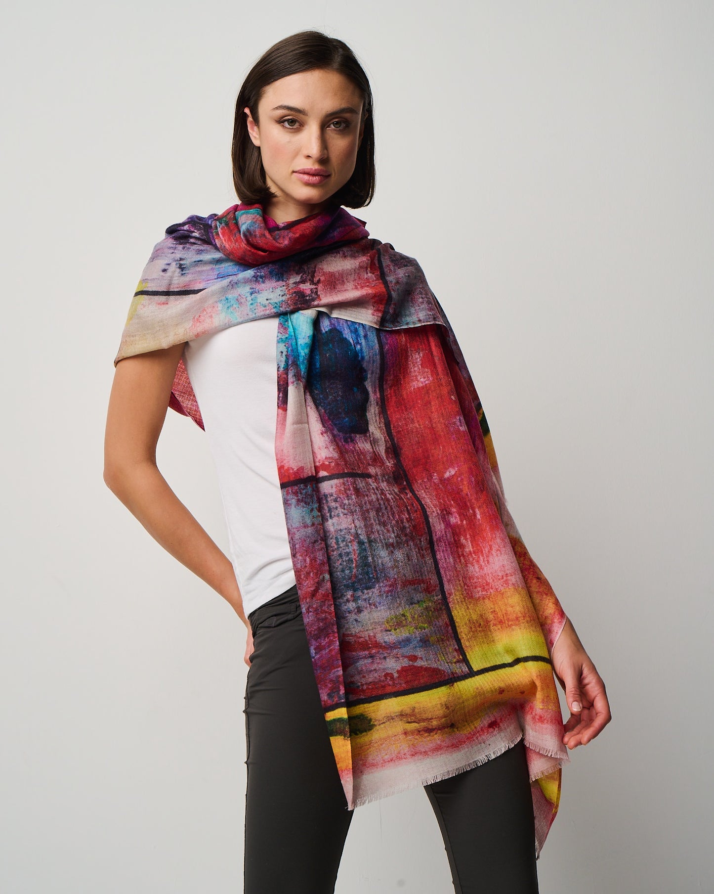 Valentina Hand Painted Premium Cashmere Wrap (W304P)