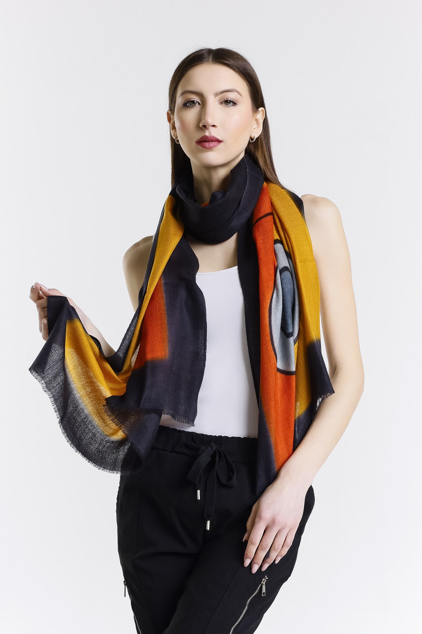 Valentina Hand Painted Premium Cashmere Wrap (W304P) print 18-4