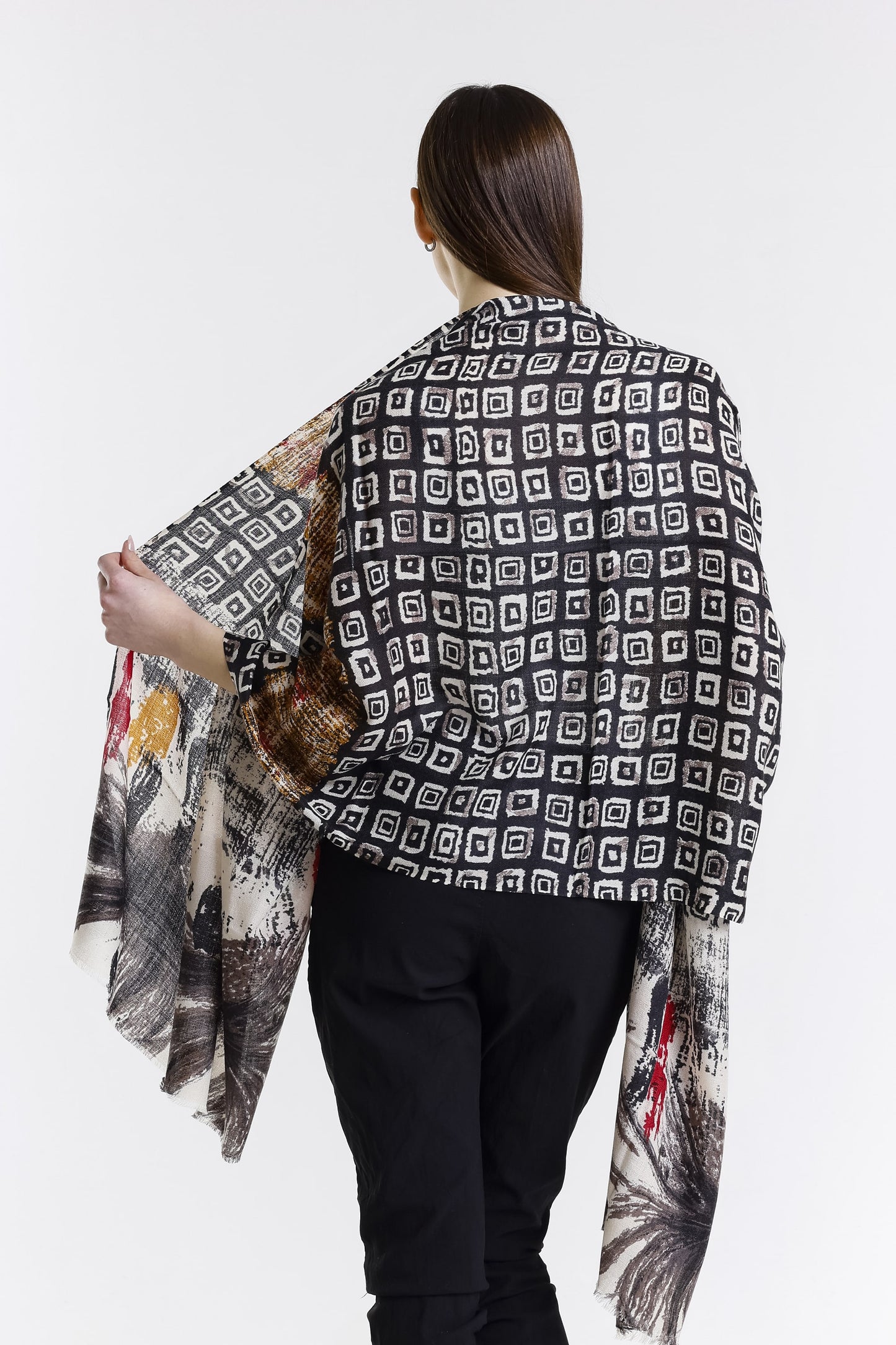 Valentina Hand Painted Premium Cashmere Wrap (W304P) print 19-4