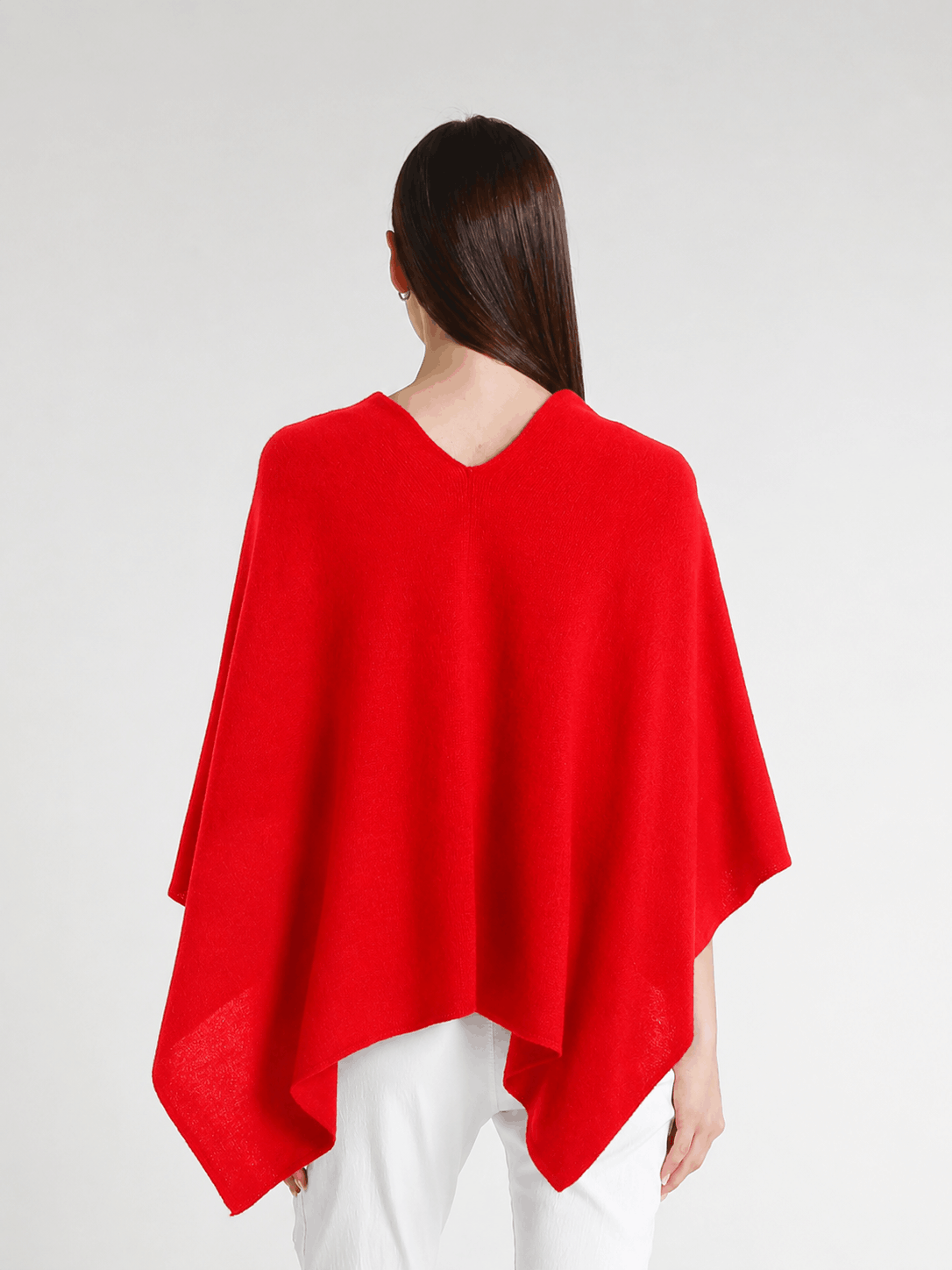 100% Italian Crafted Cashmere Ruana 600 Red-3