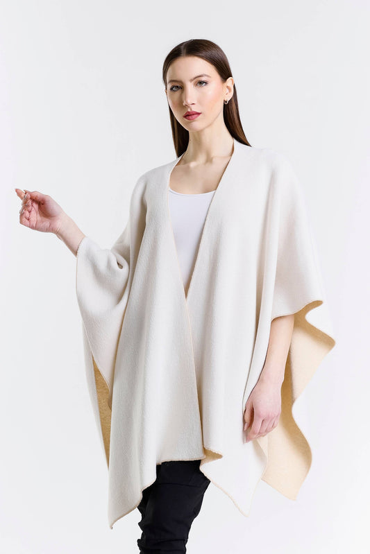 Kiersten Merino/Cashmere Reversible Wrap 291 Beige/Cream