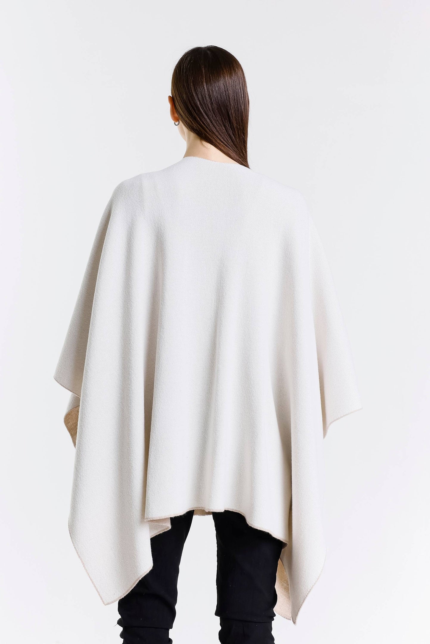 Kiersten Merino/Cashmere Reversible Wrap 298 Taupe/Cream-8