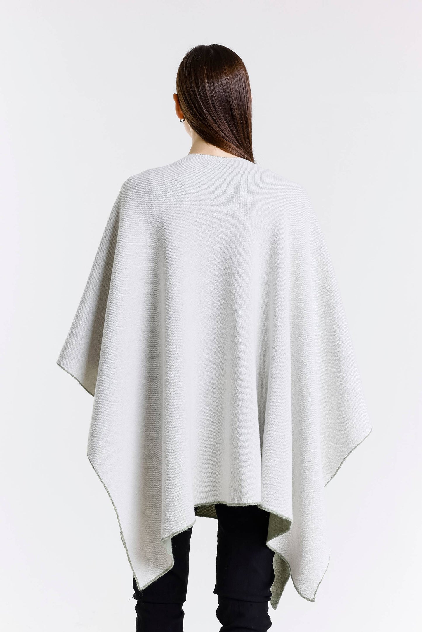 Kiersten Merino/Cashmere Reversible Wrap 339 Sage/Cream-8