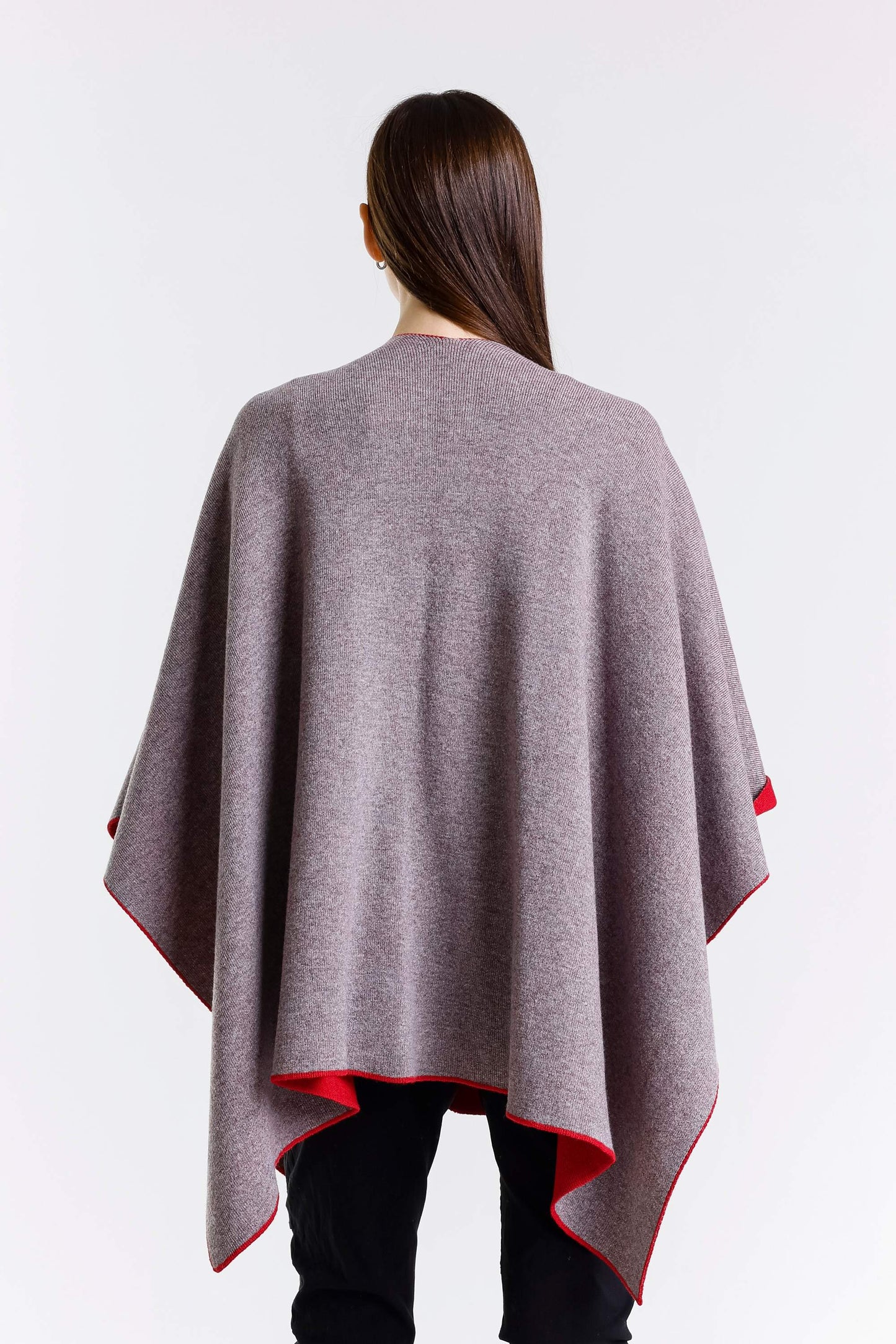Kiersten Merino/Cashmere Reversible Wrap 632 Red/Gray-8