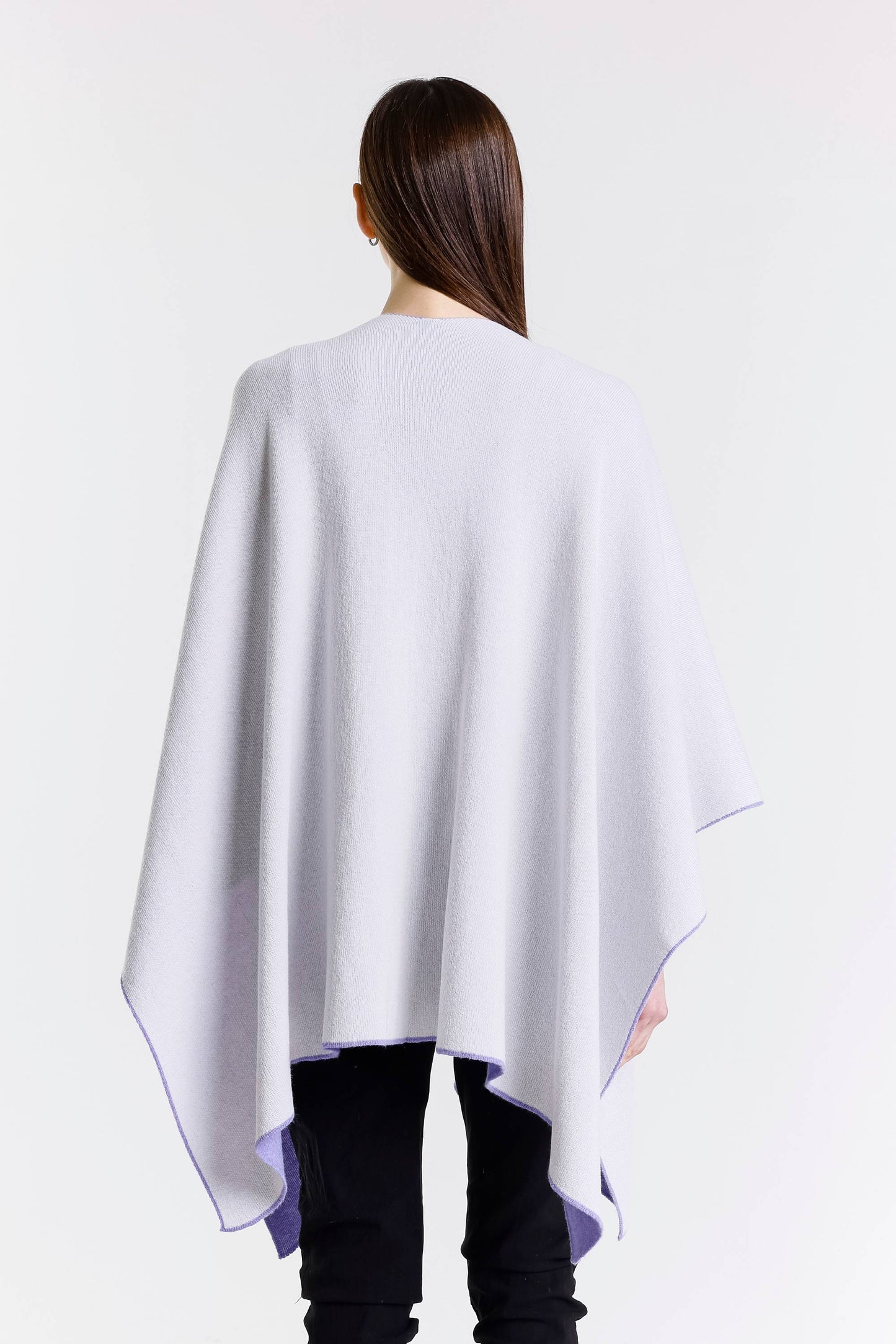 Kiersten Merino/Cashmere Reversible Wrap 537 Lilac/Cream-6
