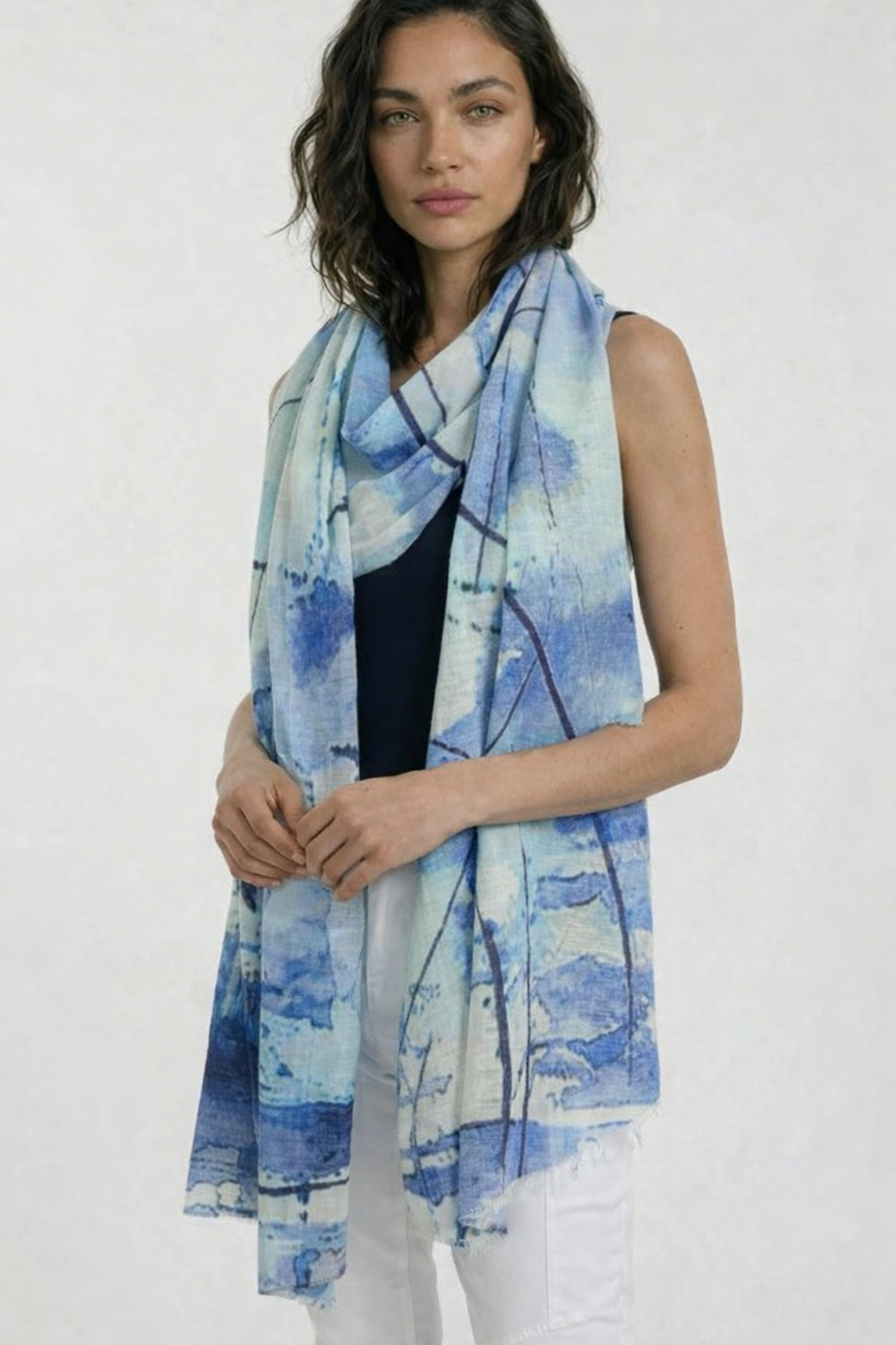 Valentina Hand Painted Premium Cashmere Wrap (W304P)