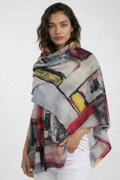 Valentina Hand Painted Premium Cashmere Wrap (W304P)
