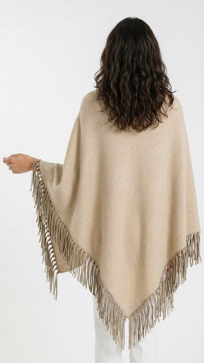 Yasmine Merino Cashmere Silk Wrap with Fringe