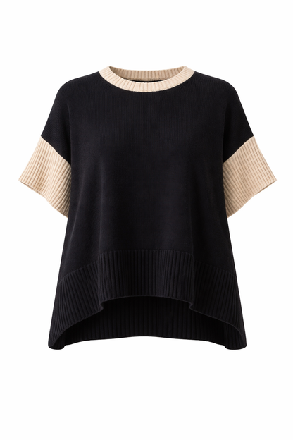 Mare Striped High/Low ECOTEC Sweater