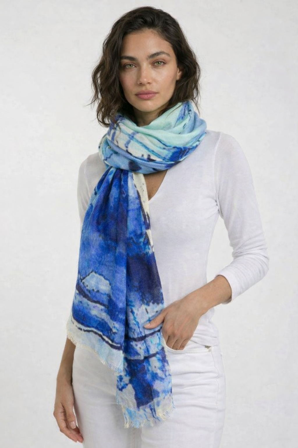 Valentina Hand Painted Premium Cashmere Wrap (W304P)