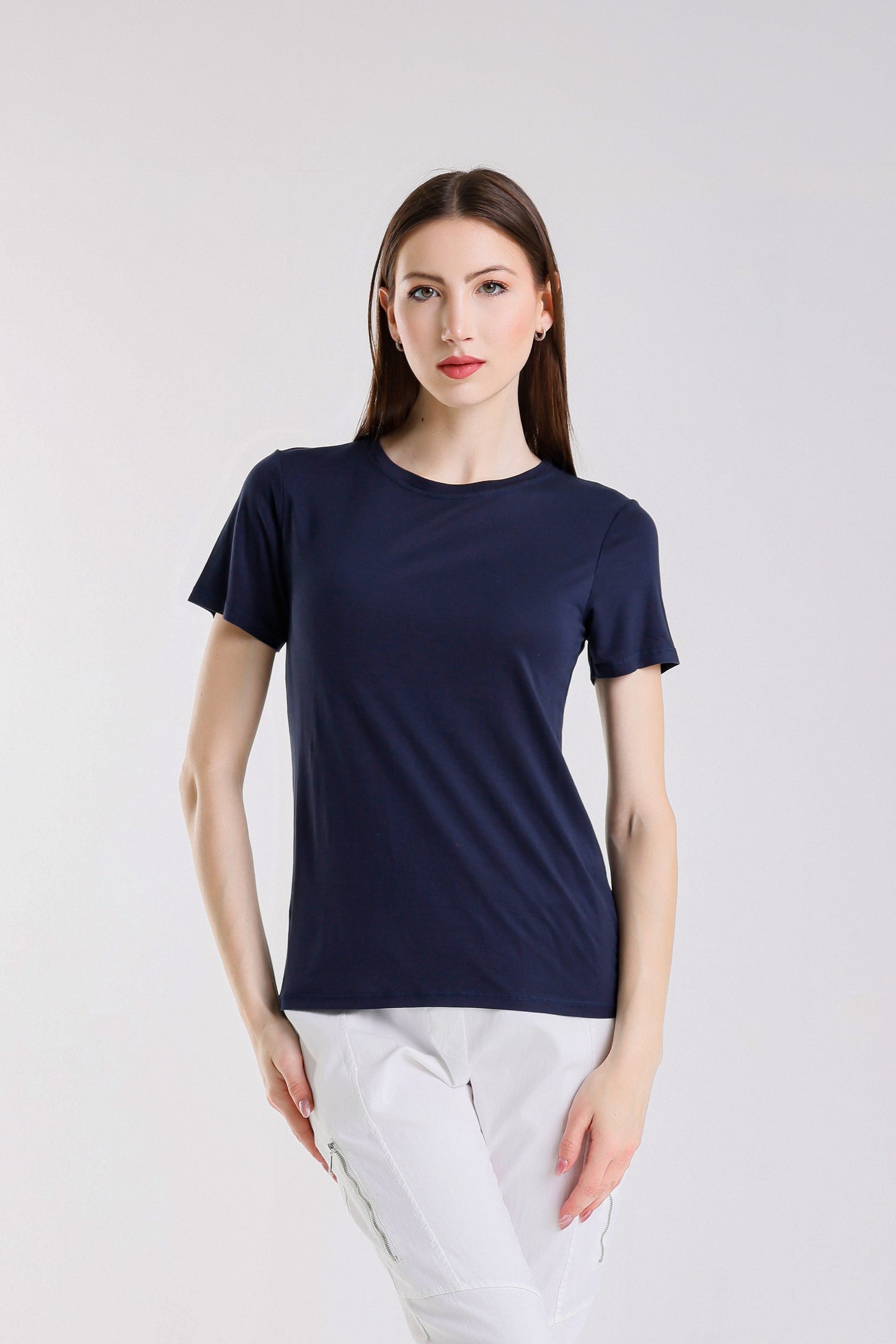 BSS403L 409 Navy Delfina Short Sleeve Tee