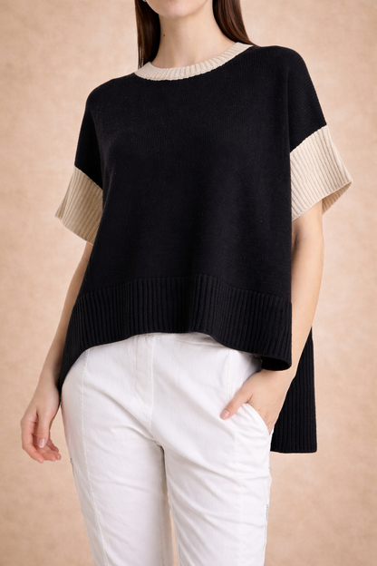 Mare Striped High/Low ECOTEC Sweater