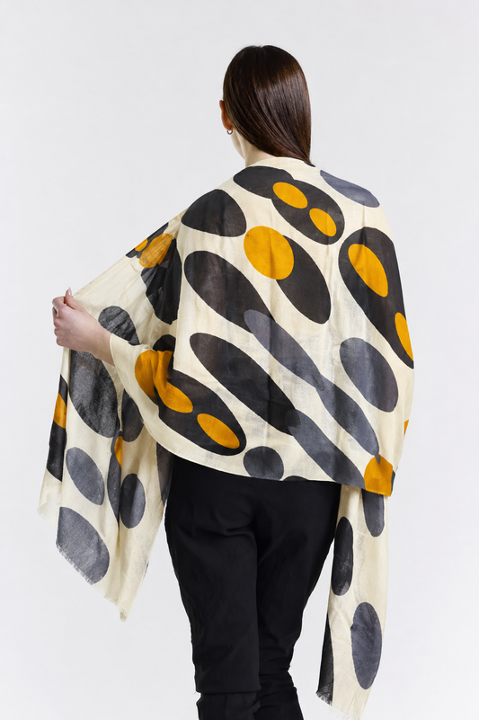 Valentina Hand Painted Premium Cashmere Wrap (W304P), print 26 back view.