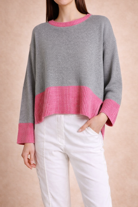 Lisette Long Sleeve Melange Trim ECOTEC Sweater