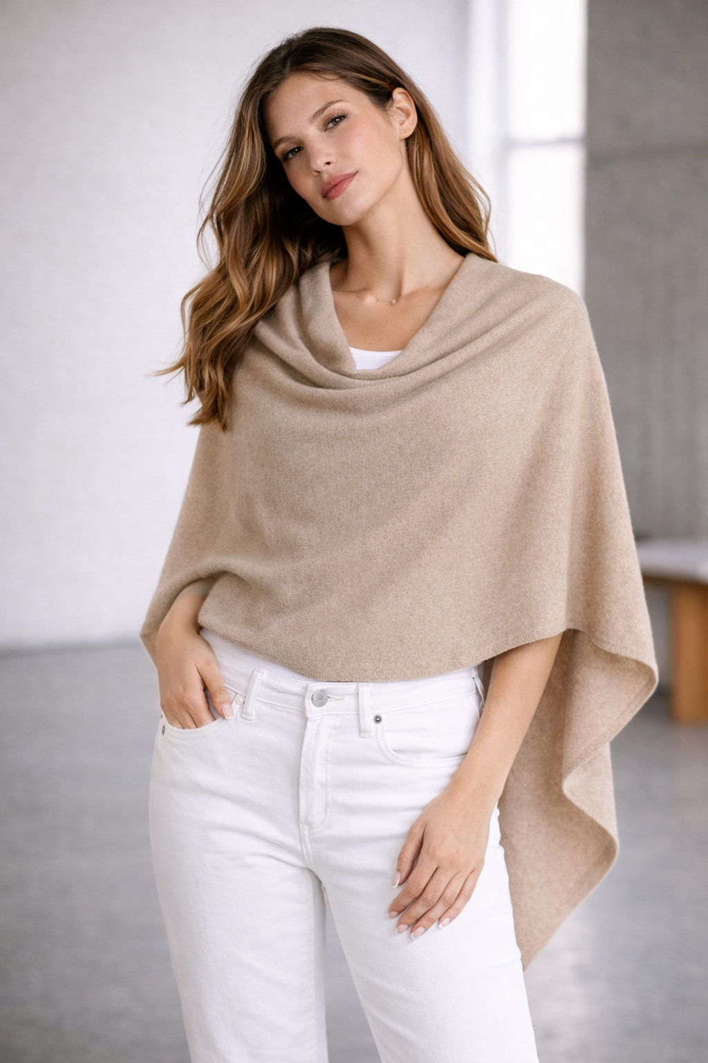 100% Italian Crafted Cashmere Ruana
