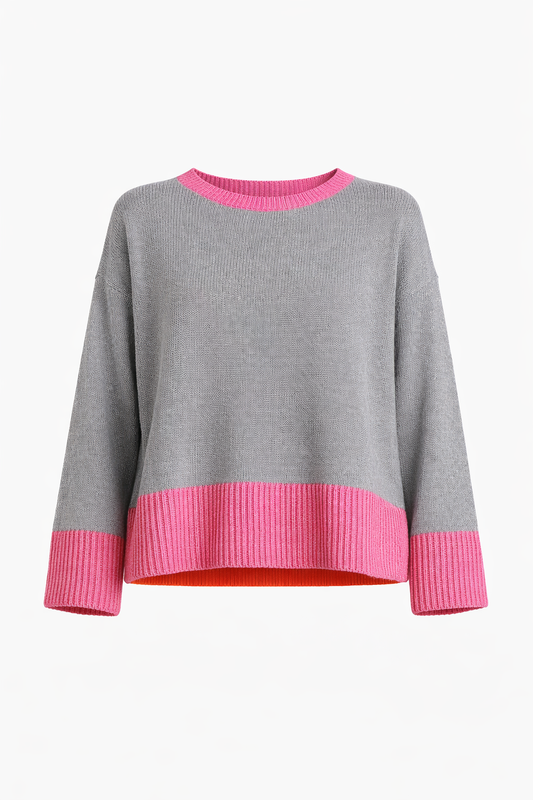 Lisette Long Sleeve Melange Trim ECOTEC Sweater