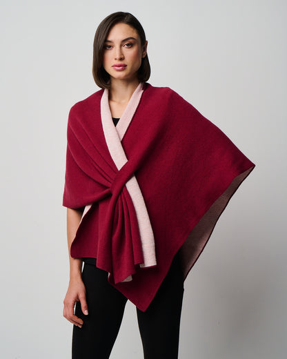 Ellen Merino/Cashmere Reversible Wrap with Loop (W303)