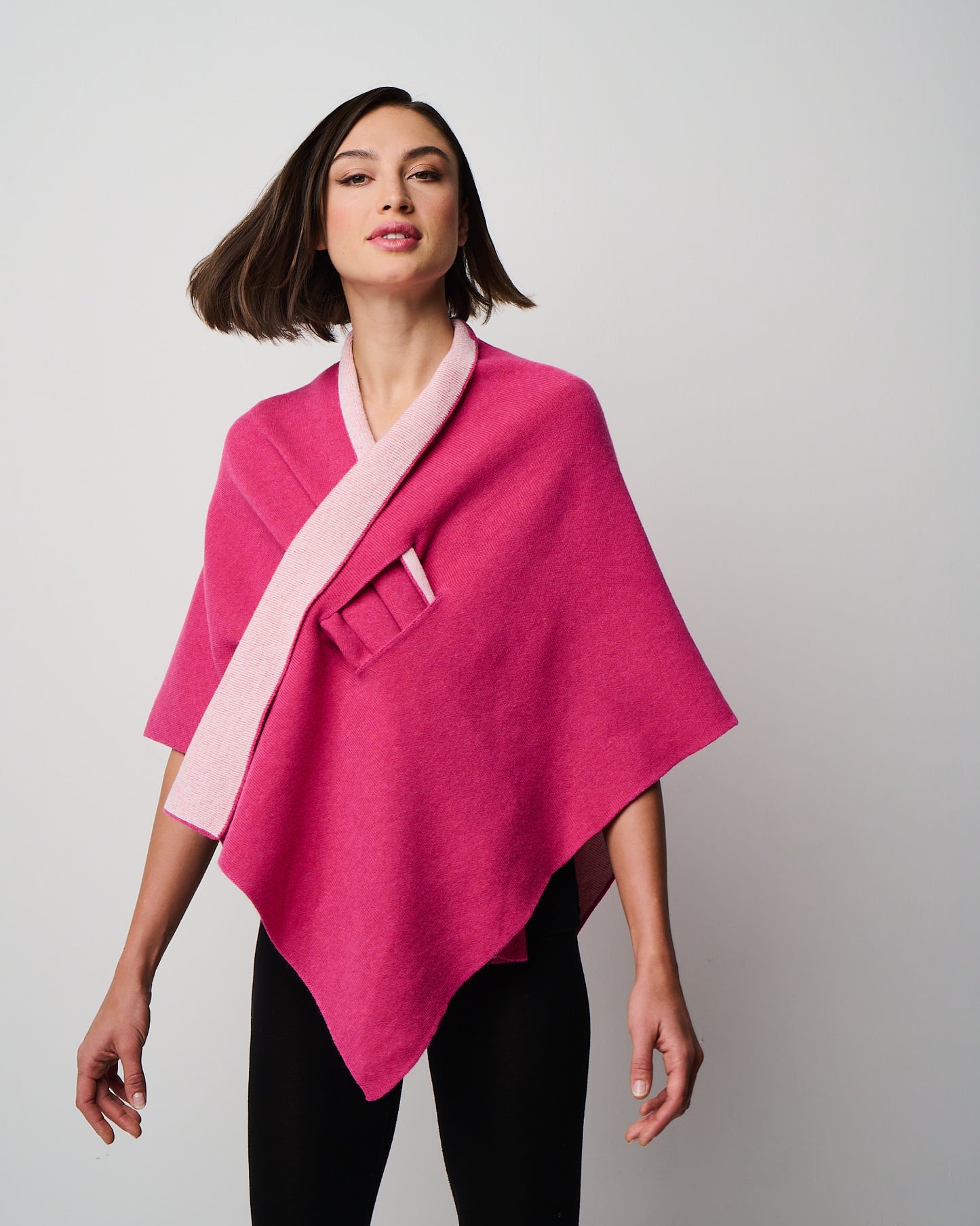 Ellen Merino/Cashmere Reversible Wrap with Loop (W303)