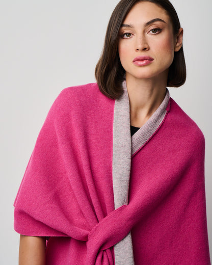 Ellen Merino/Cashmere Reversible Wrap with Loop (W303)