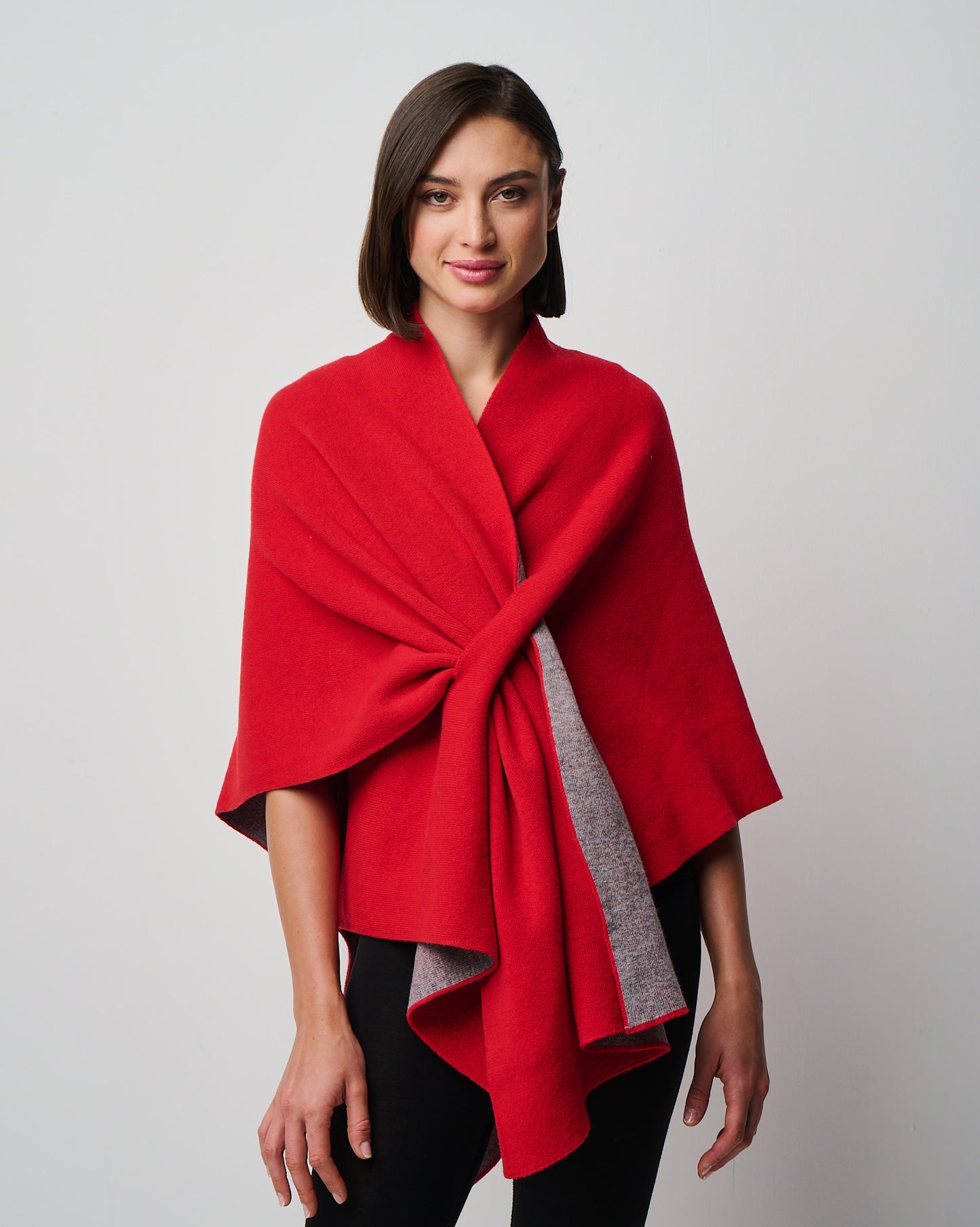 Ellen Merino/Cashmere Reversible Wrap with Loop (W303)