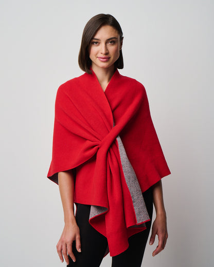 Ellen Merino/Cashmere Reversible Wrap with Loop (W303)