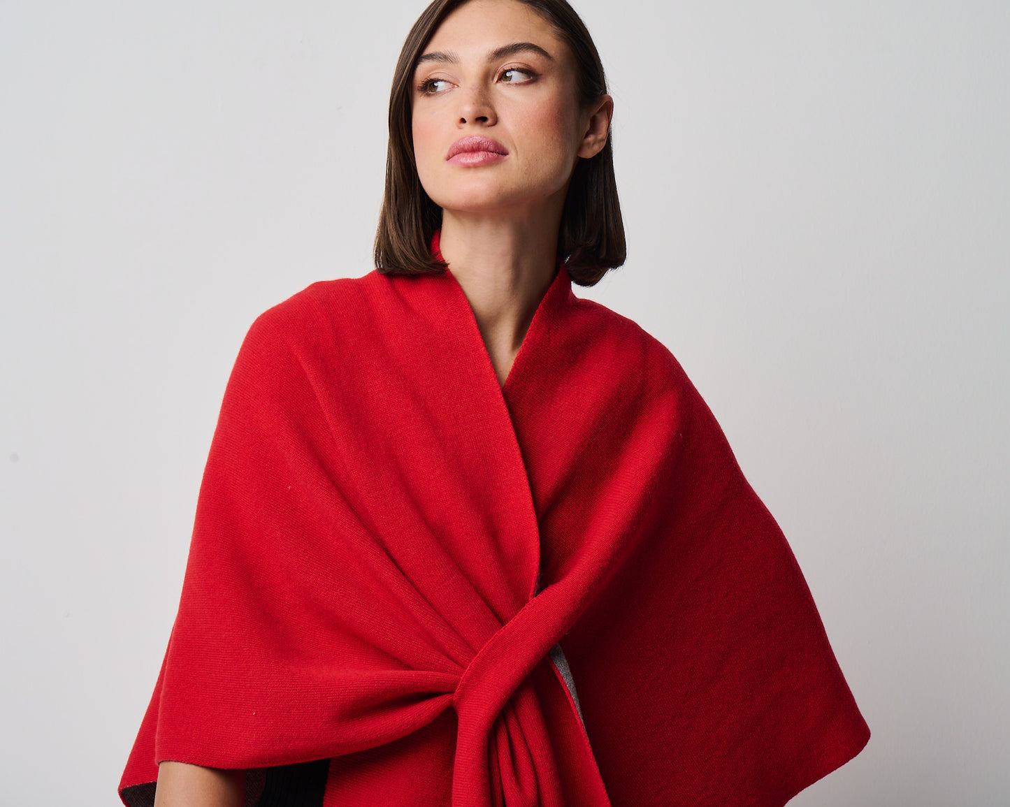 Ellen Merino/Cashmere Reversible Wrap with Loop (W303)
