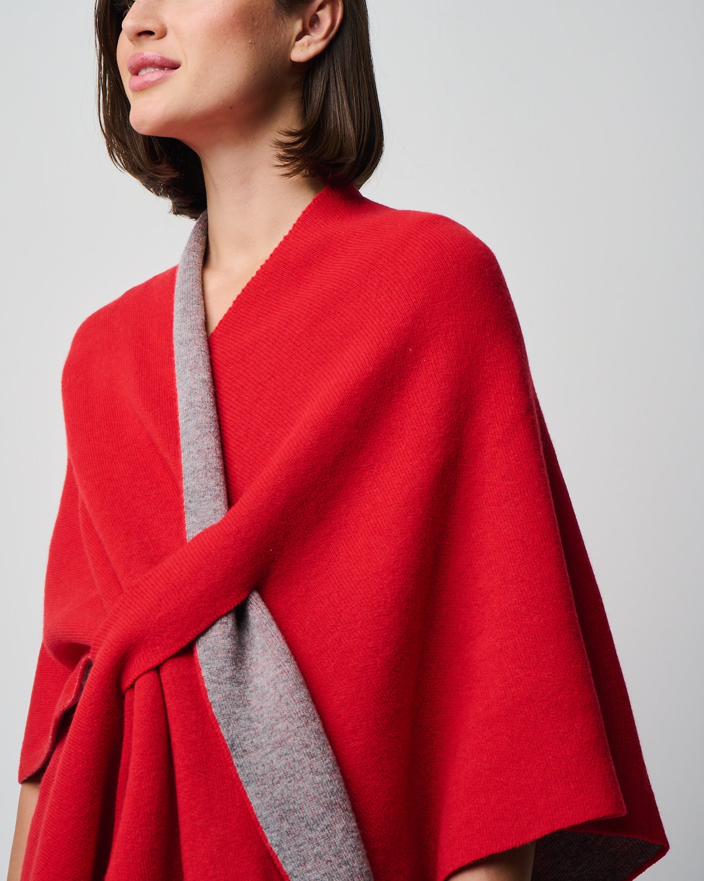 Ellen Merino/Cashmere Reversible Wrap with Loop (W303)