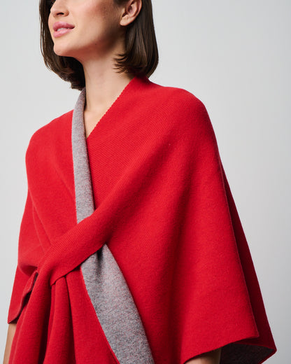 Ellen Merino/Cashmere Reversible Wrap with Loop (W303)