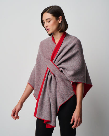 Ellen Merino/Cashmere Reversible Wrap with Loop (W303)