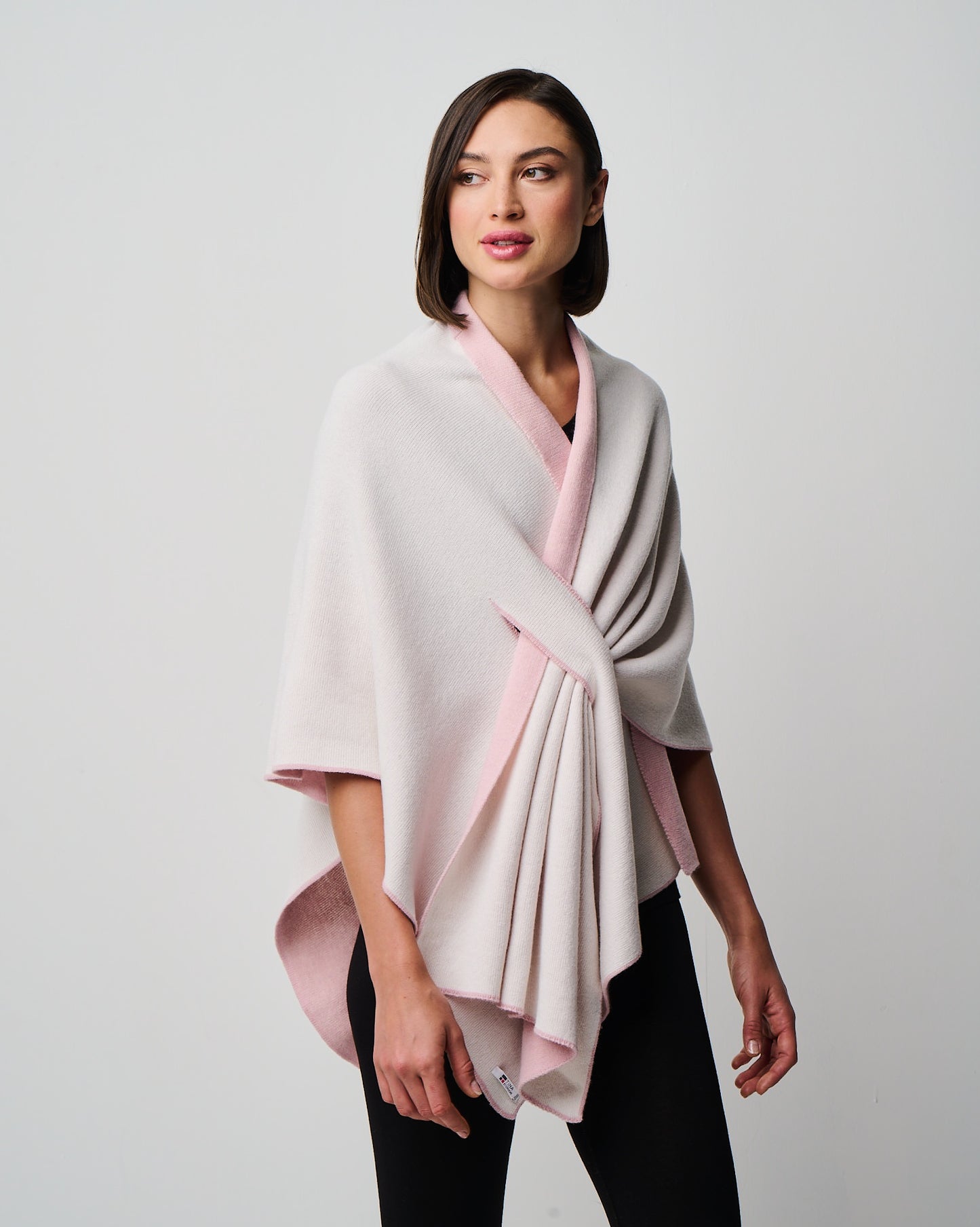 Ellen Merino/Cashmere Reversible Wrap with Loop (W303)