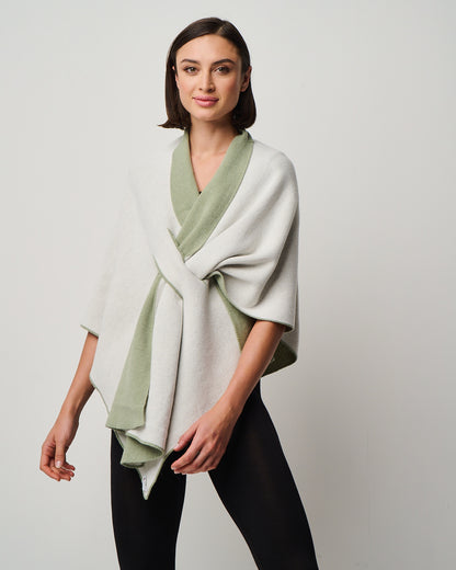 Ellen Merino/Cashmere Reversible Wrap with Loop (W303)