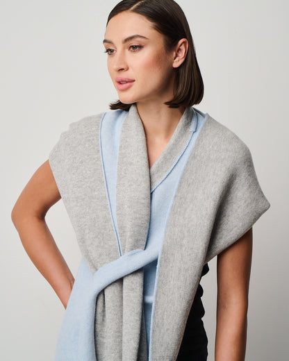Ellen Merino/Cashmere Reversible Wrap with Loop (W303)