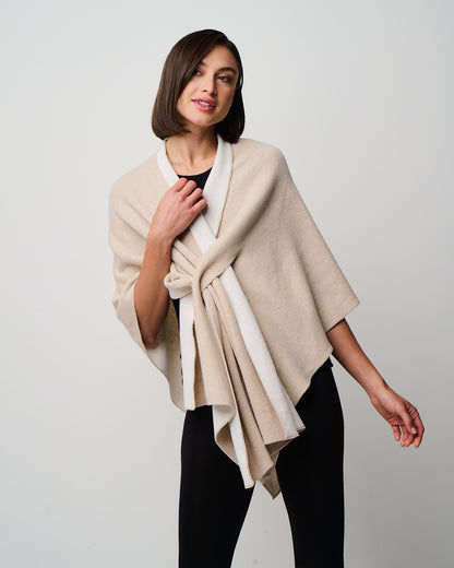 Ellen Merino/Cashmere Reversible Wrap with Loop (W303)