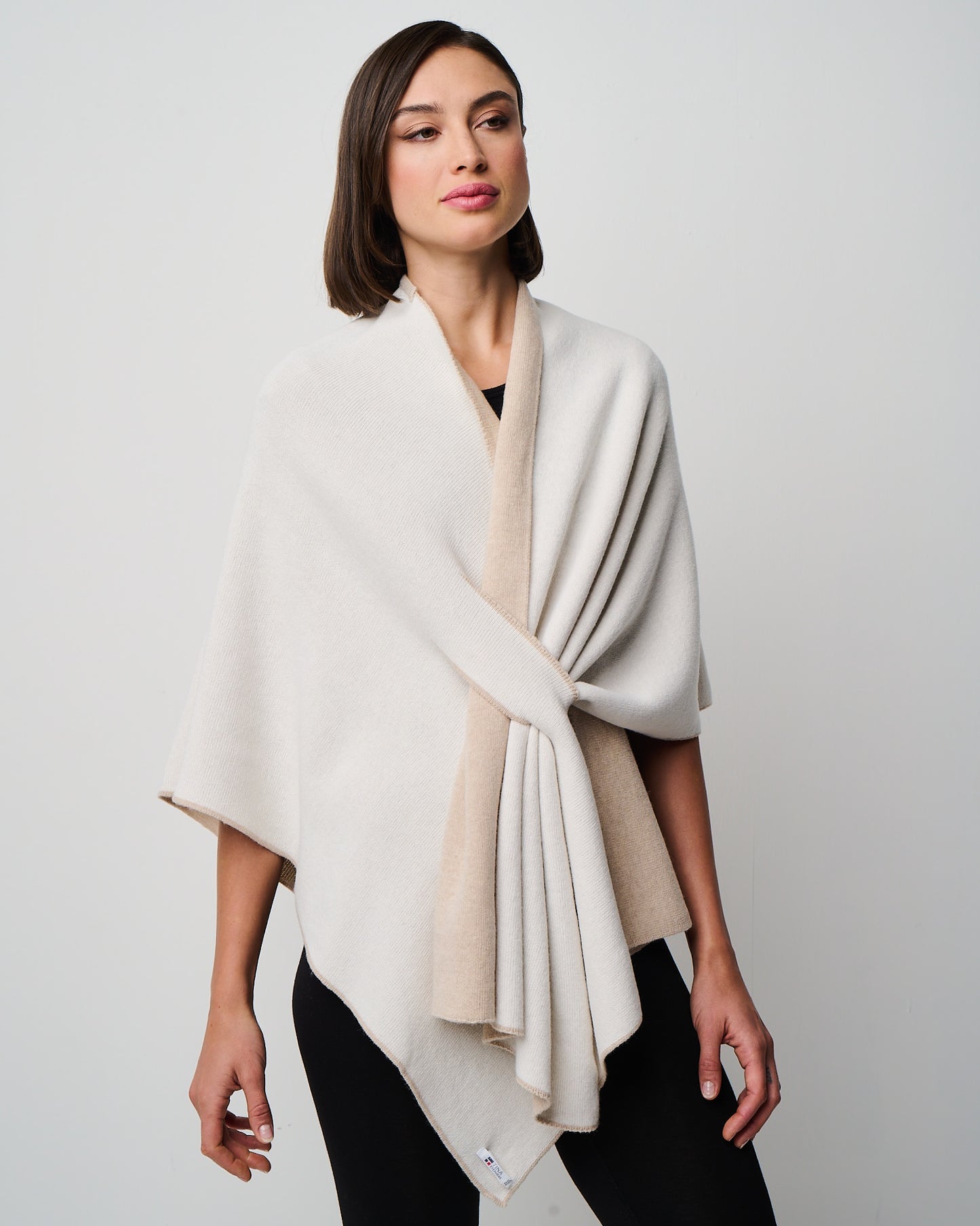Ellen Merino/Cashmere Reversible Wrap with Loop (W303)