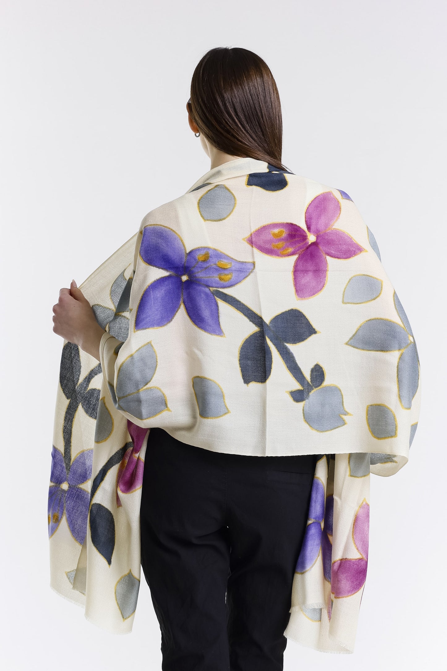 Valentina Hand Painted Premium Cashmere Wrap Print 12-2