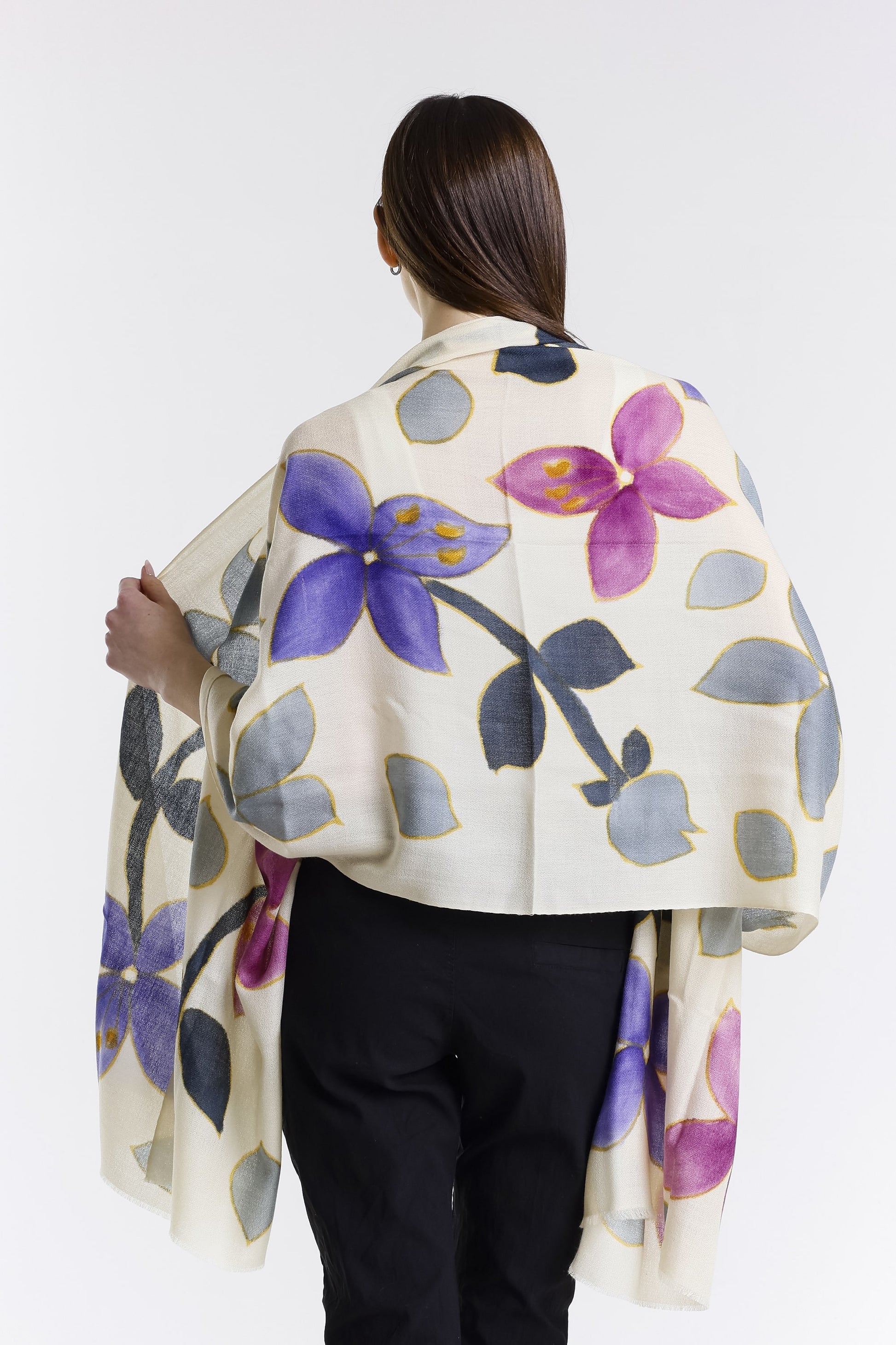 Valentina Hand Painted Premium Cashmere Wrap Print 12-2