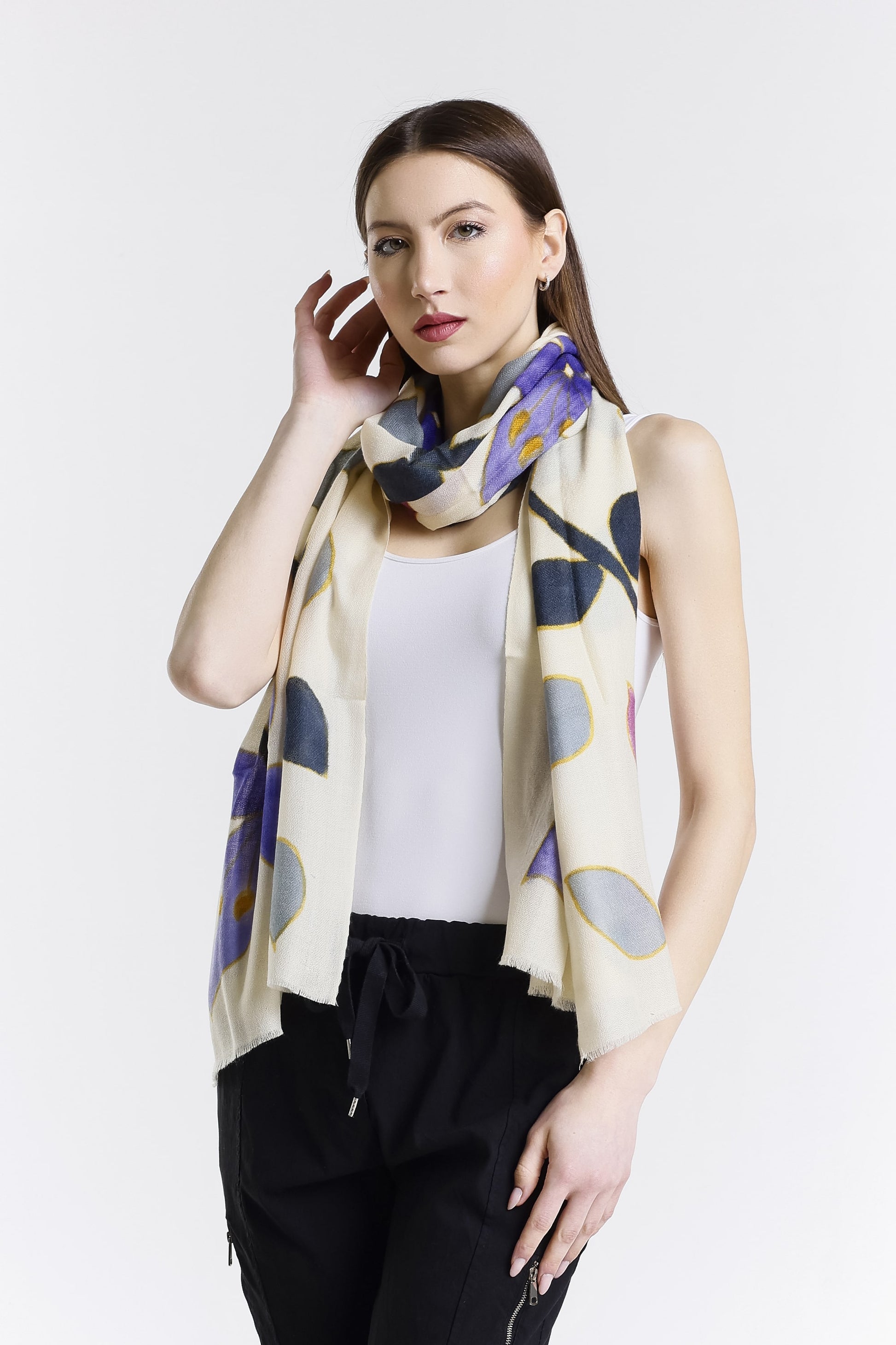 Valentina Hand Painted Premium Cashmere Wrap Print 12-3