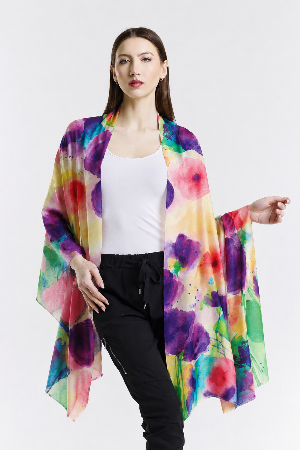 Valentina Hand Painted Premium Cashmere Wrap Print 28-1