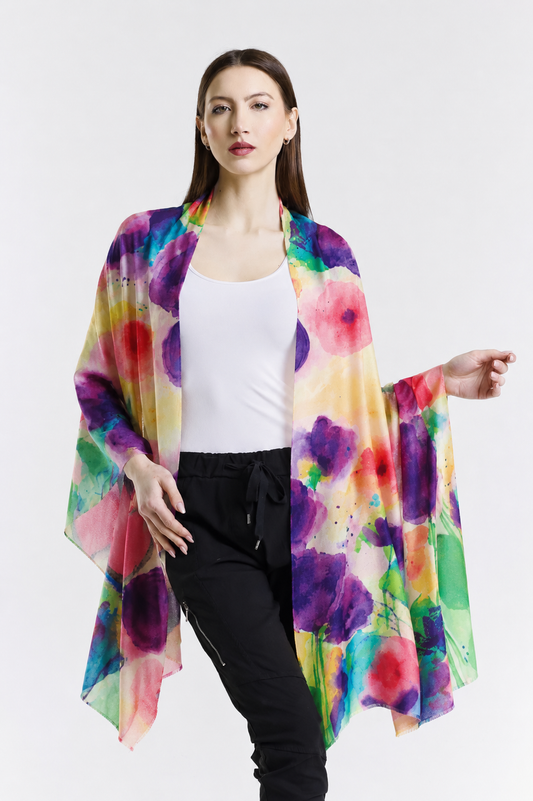 Valentina Hand Painted Premium Cashmere Wrap Print 28-1