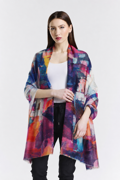  Painted Premium Cashmere Wrap Print 33-1