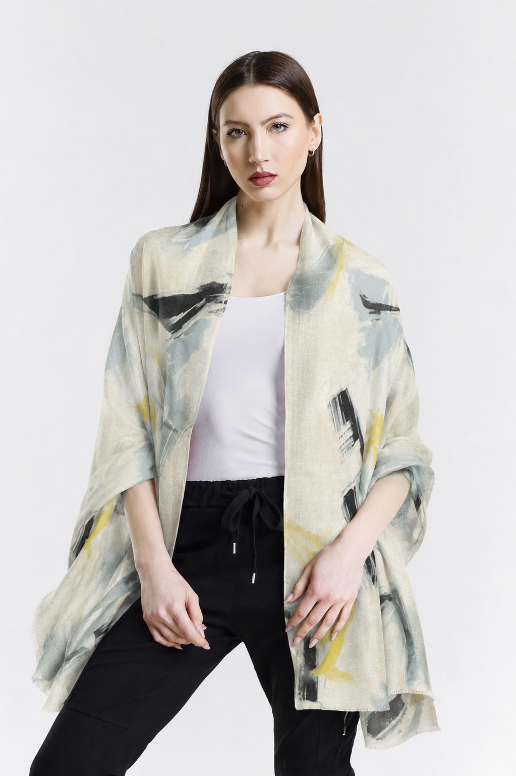 Valentina Hand Painted Premium Cashmere Wrap (W304P) print 24-1