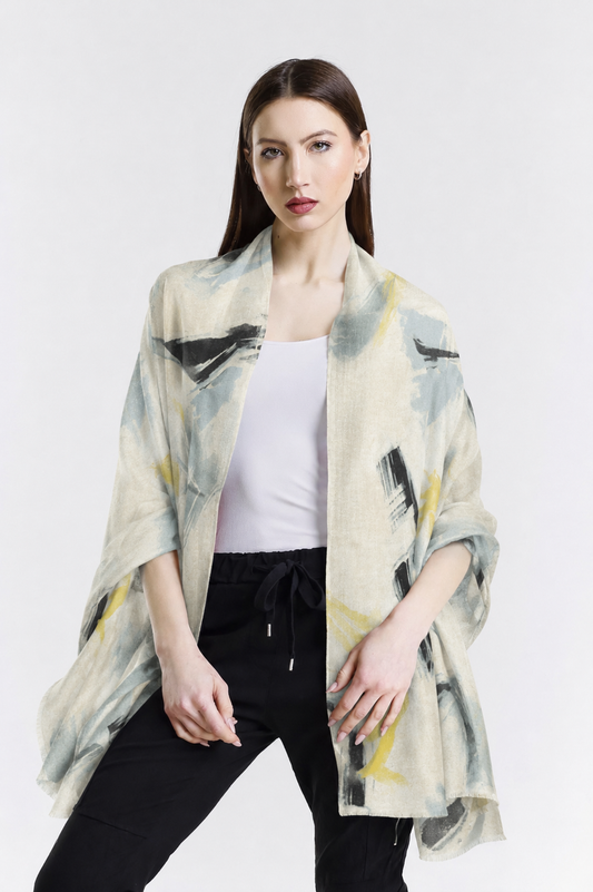 Valentina Hand Painted Premium Cashmere Wrap (W304P) print 24-1