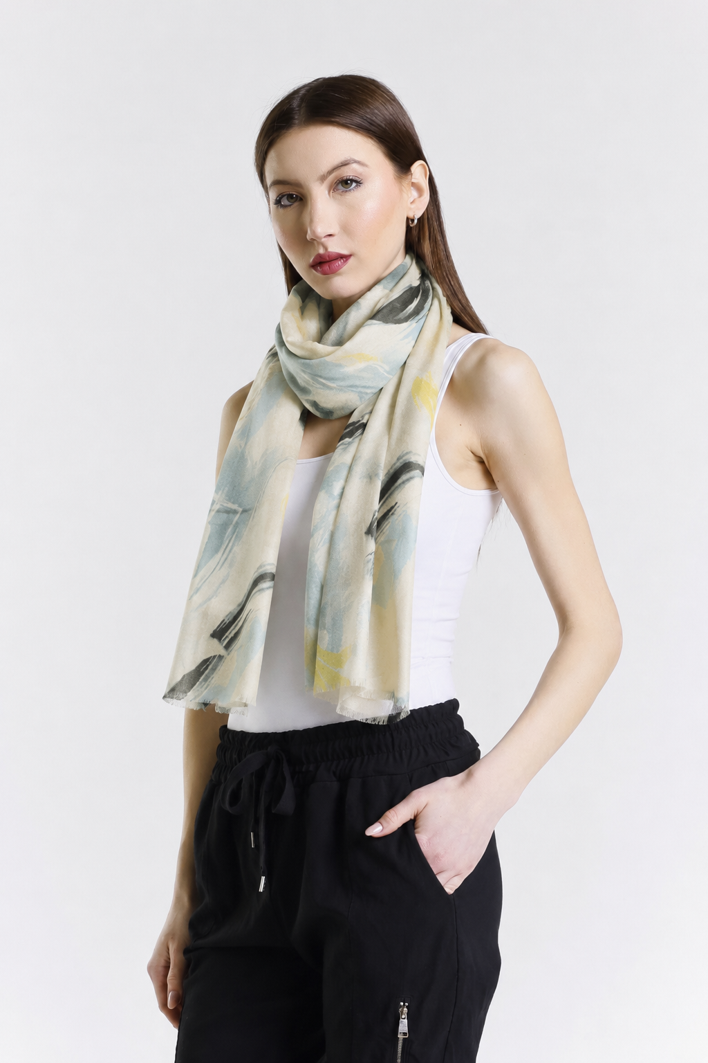 Valentina Hand Painted Premium Cashmere Wrap (W304P) print 24-3
