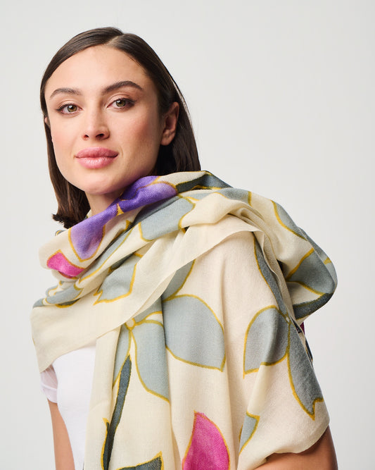 Valentina Hand Painted Premium Cashmere Wrap (W304P)