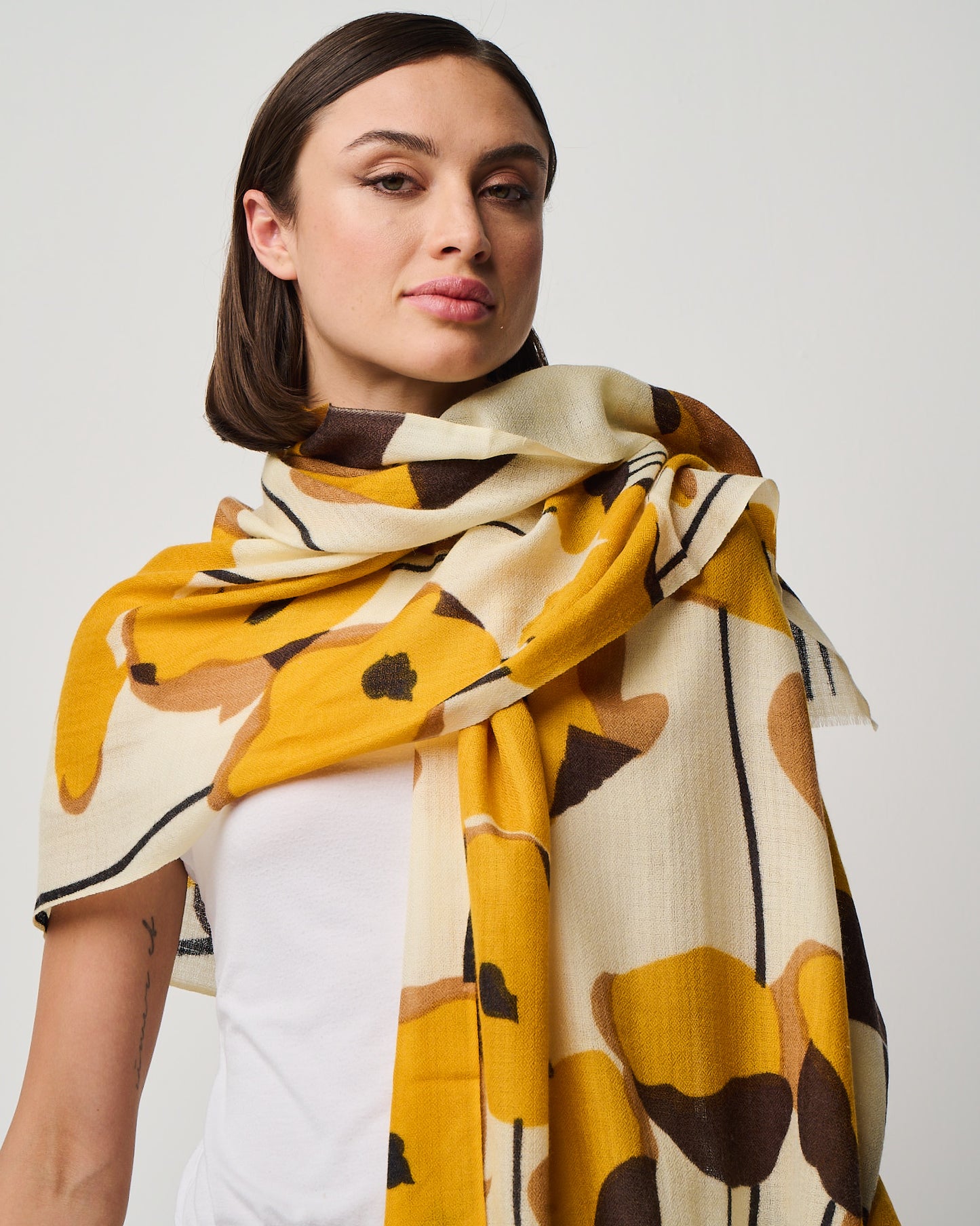 Valentina Hand Painted Premium Cashmere Wrap (W304P)